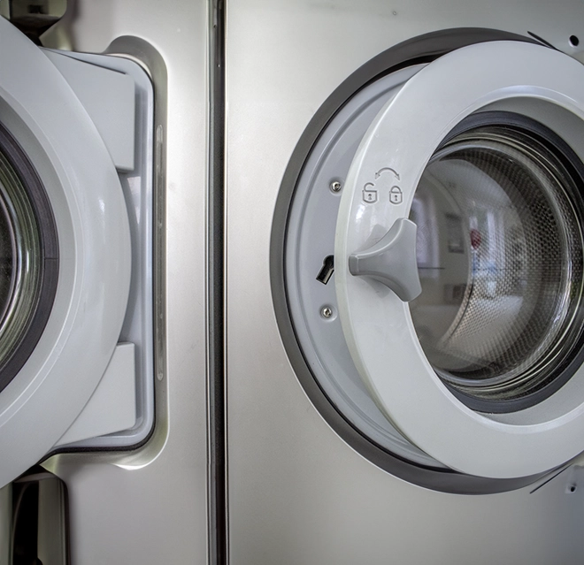 Open white dryer door.