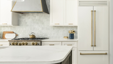 White color themed kitchen.