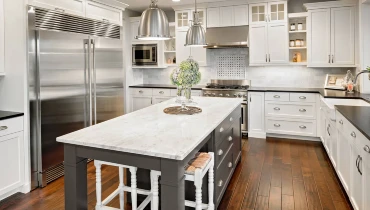 Clean kitchen with appliances