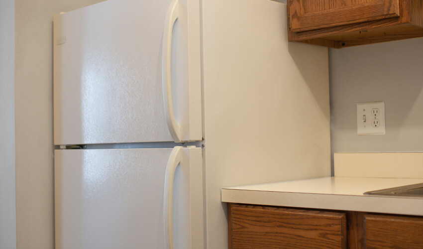 A white refrigerator.