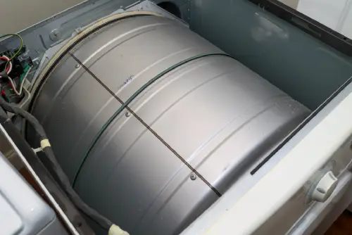A dryer drum that may rumble or squeal, indicating the need for dryer repair.